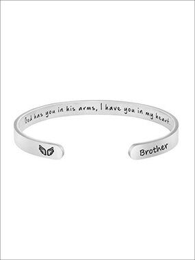 Stainless Steel Memorial Cuff Bracelet Engraved Sympathy Keepsake Gift